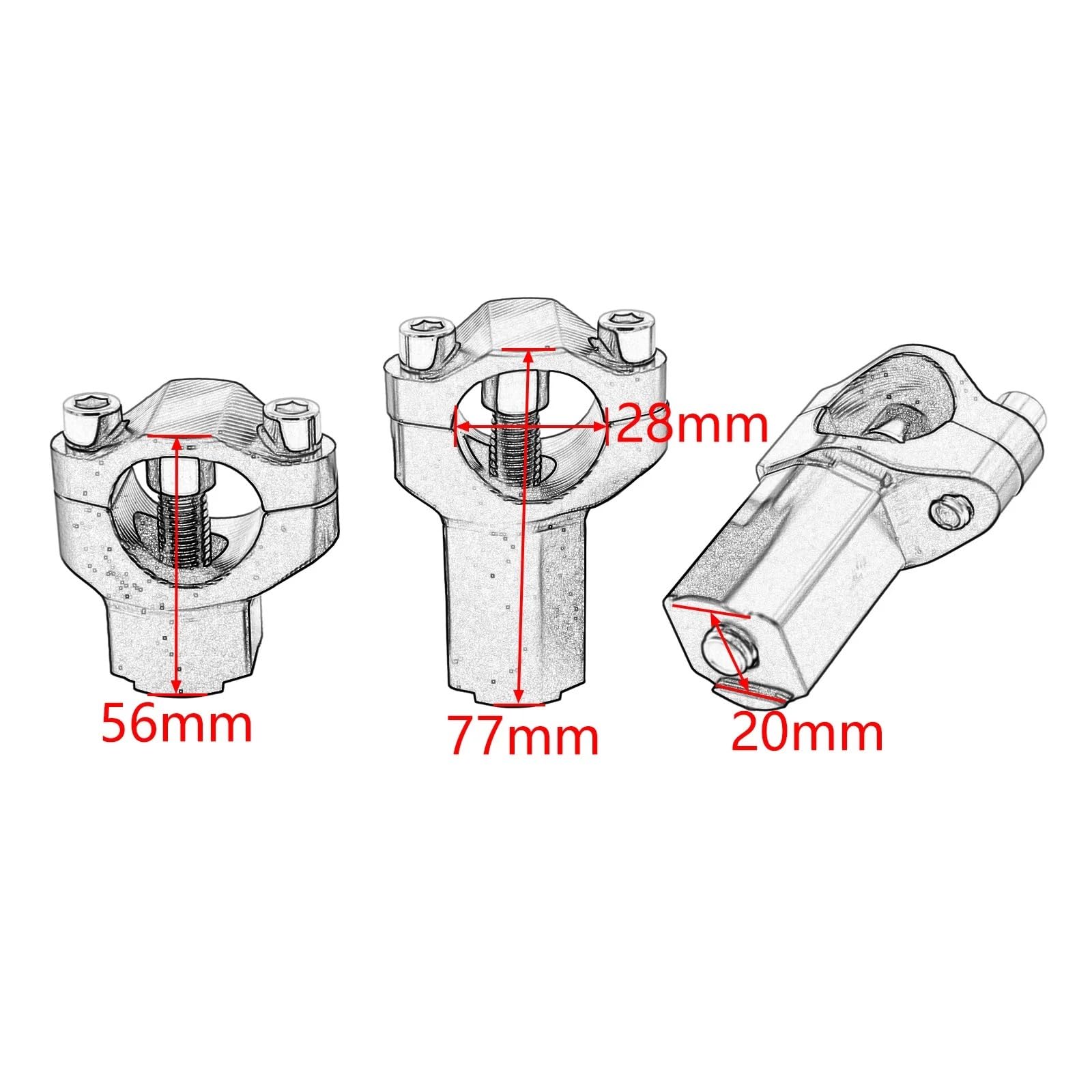 Motocicletas Manillar Extensor Compatible con SXF XC XCF XCW SX EXC 125-530 Adventure 1290 1190 1090 890 790 690, Soporte de Abrazadera para Manillar Elevador Motocicleta CNC(Black Increased)