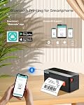 Bluetooth Thermal Shipping Label Printer - vretti 4x6 Wireless Label Printer for Small Business Shipping Packages Canada Post - D463B Thermal Printer Compatible with iPhone Android macOS, Black-Ornage