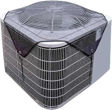 Air Conditioner Covers for Outside Units Central Ac Cover Leaf Guard Heavy Duty Mesh AC Defender for Outdoor Square Units, All Season Black  32 x 32 inch Mesh