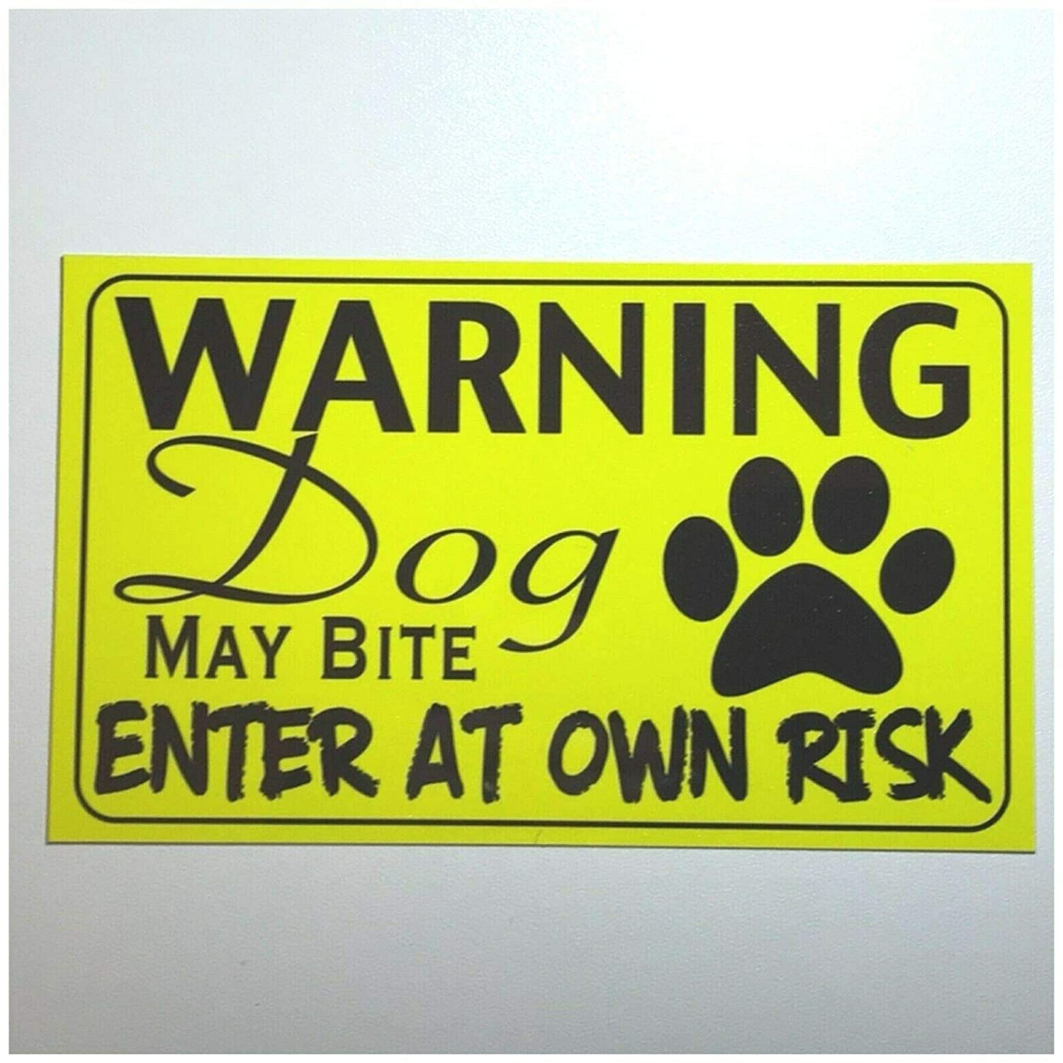 Rifosa A20 6"X8" Warning Dog Or Dogs May Bite Metal Sign Wall Plaque