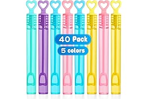 Charming 40Pack Mini Bubble Wands Assortment with Pink Twirls for Kids