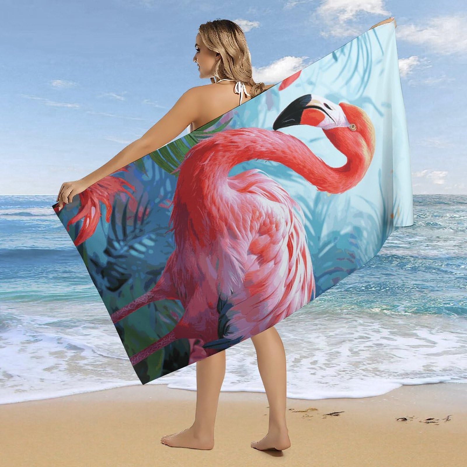 Amazon.com: VFKLT Painted Flamingo Beach Towel Lightweight