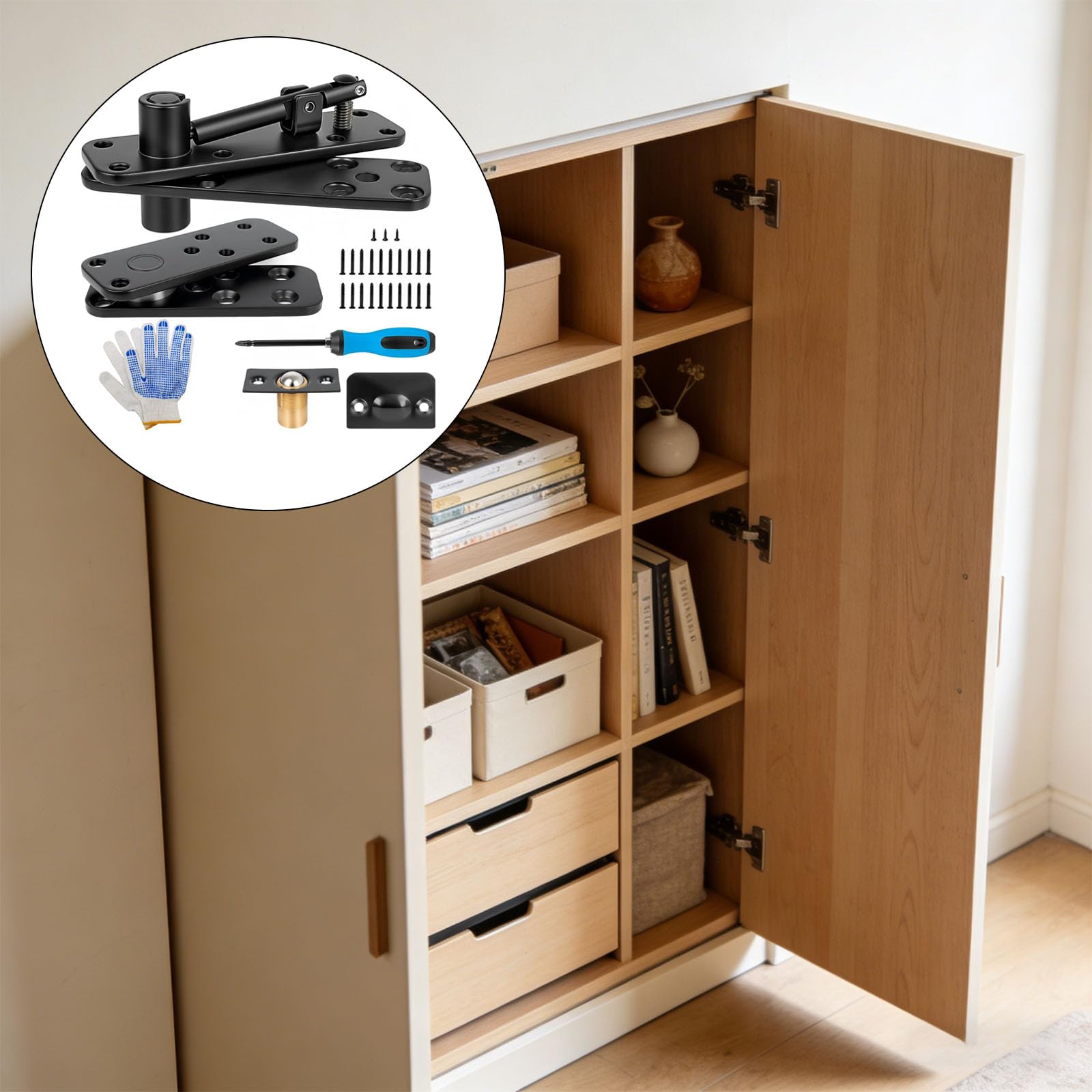 Bisagra de puerta oculta de acero inoxidable de alta calidad, soporta 550 libras de peso para puertas secretas de estanterías, gabinetes, bisagras ocultas