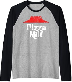 Pizza Hot Mom Hut Funny Carbo Load Deep Dish Raglan Baseball Tee