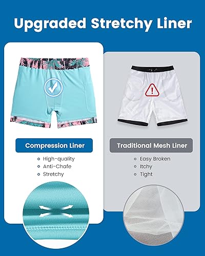 Miniatura 3 de maamgic Traje de baño para hombre con forro de compresión, 5 pulgadas, pantalones cortos de playa elásticos de secado rápido, con bolsillos con