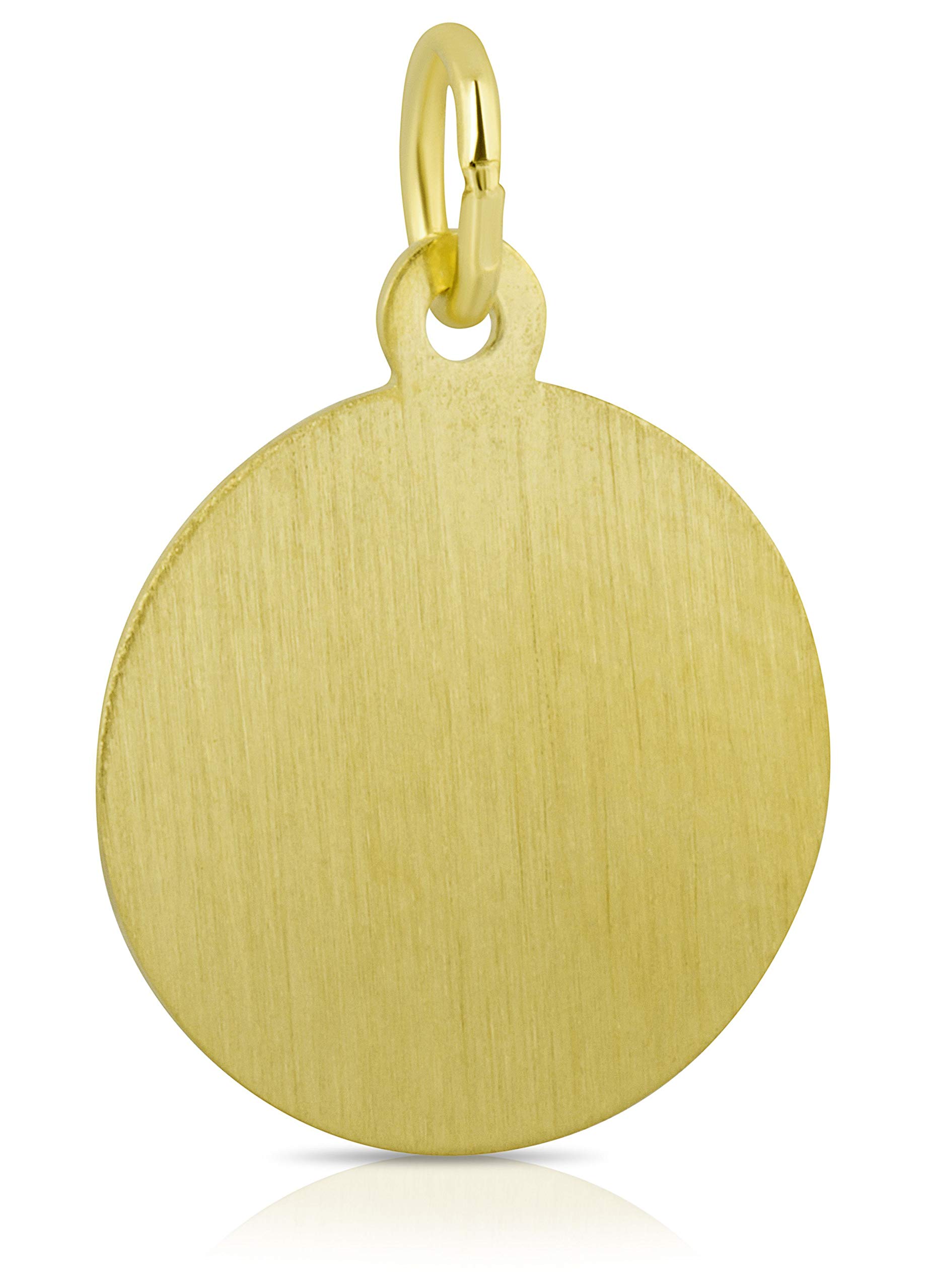 unbekannt Gravurplatte Gelbgold 333 Gold 8k rund 14 mm Anhänger inklusive Gravur Kettenanhänger Ketten Goldschmuck