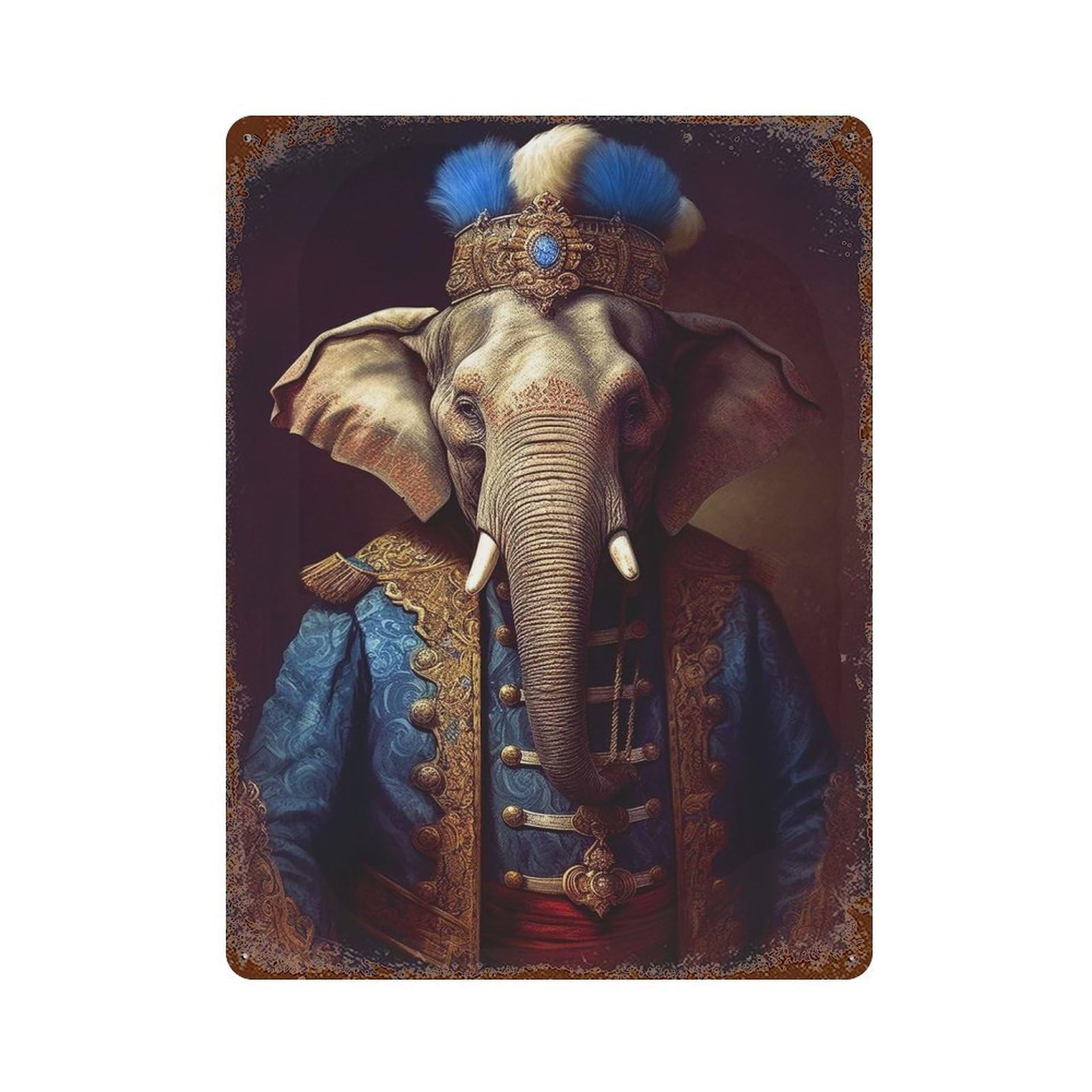 Elephant Poster Retro Metal Sign 15.7"x11.8", Classic Wall Plaque for Garage, Pub Or Kitchen