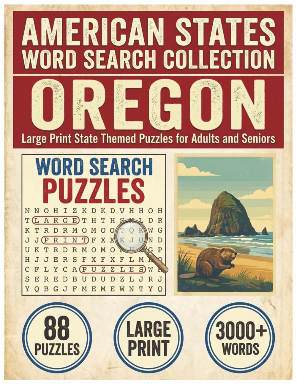 Oregon Word Search Puzzle Book: Large Print State Themed Puzzles for Adults and Seniors: Explore Local Cities, History, Facts and State Trees with ... (American States Word Search Collection)
