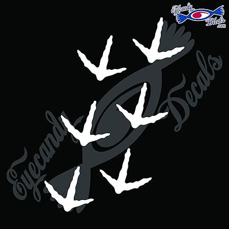 Eyecandy DecalsTurkey Tracks 6" Decal Sticker White