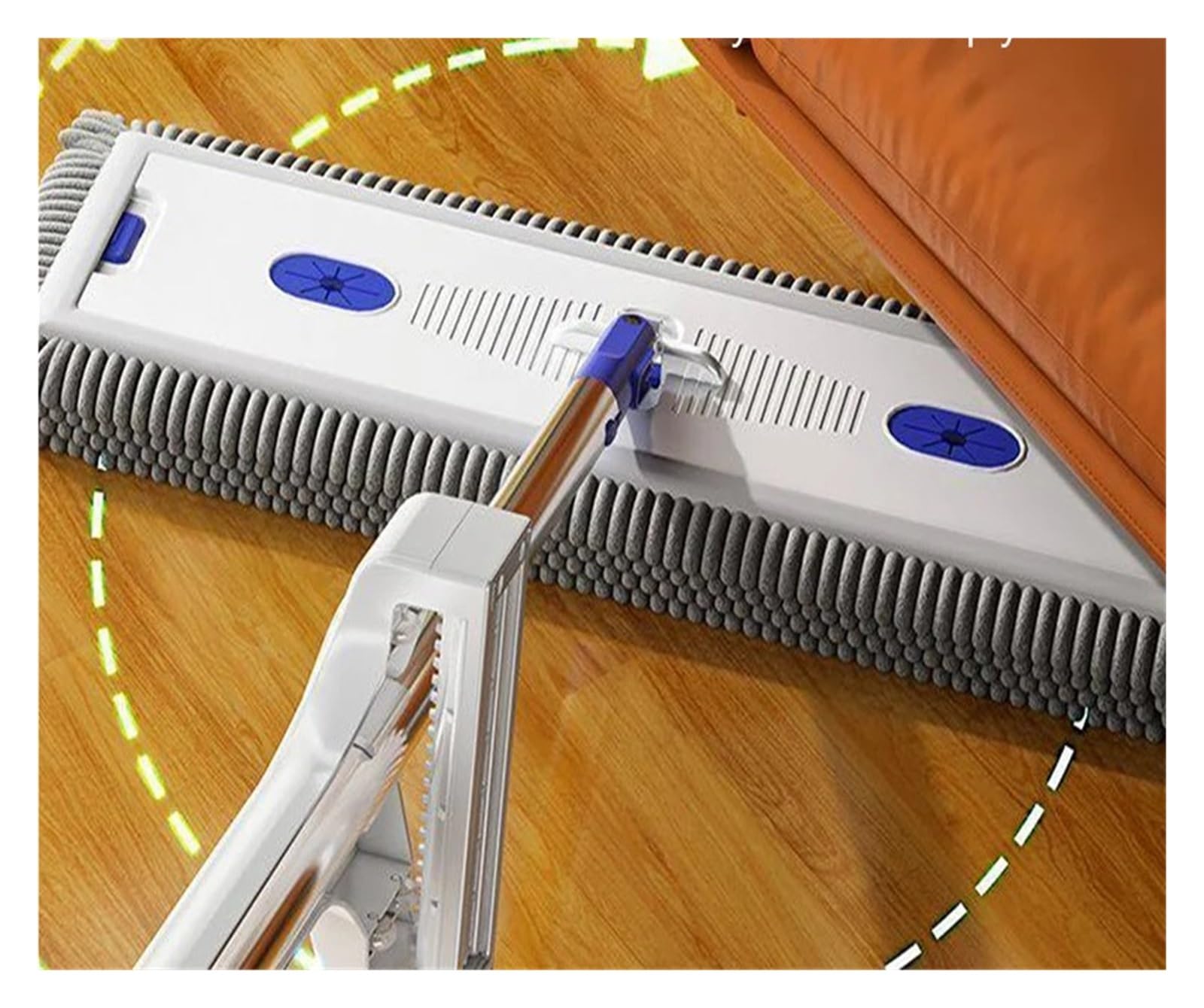 140 cm Langer Stiel-Bodenreinigungsmopp mit Quetscher, Robustes, verdicktes Chenille(T10)