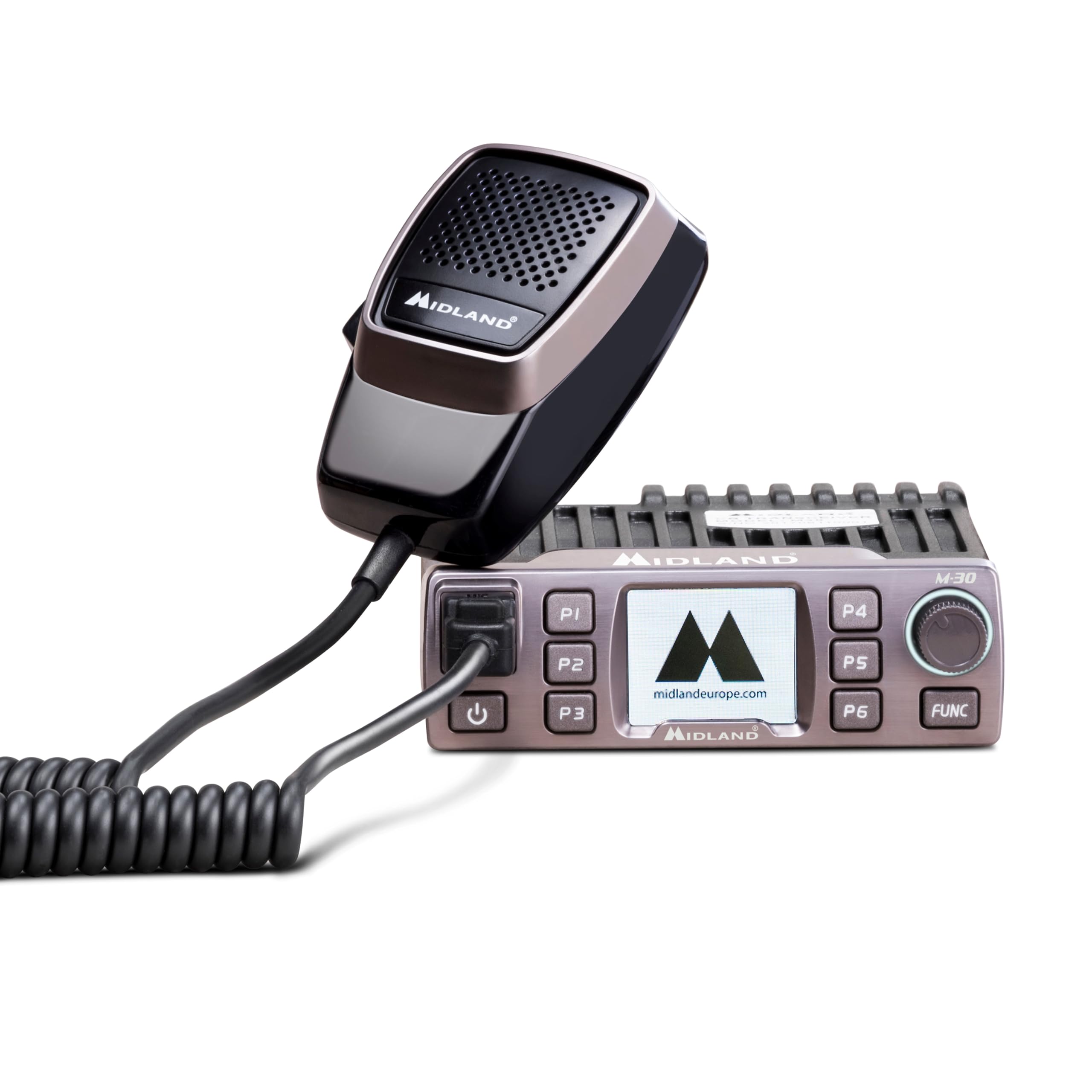 Midland - Radio CB Ricetrasmittente Portatile Senza Licenza M-30, Ricetrasmittenti Professionali Multibanda AM/FM Compatibile 12V/24V, Display TFT a Colori, Squelch Digitale, Noise Blanker, Dual Watch