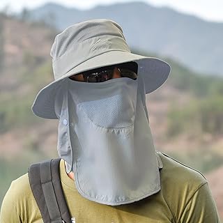 Chapéu de sol, Moniss Chapéu de Sol Proteção UV Aba Larga Aba No Pescoço Capa Multifuncional Boné Multifuncional para Caminhada Pesca Praia