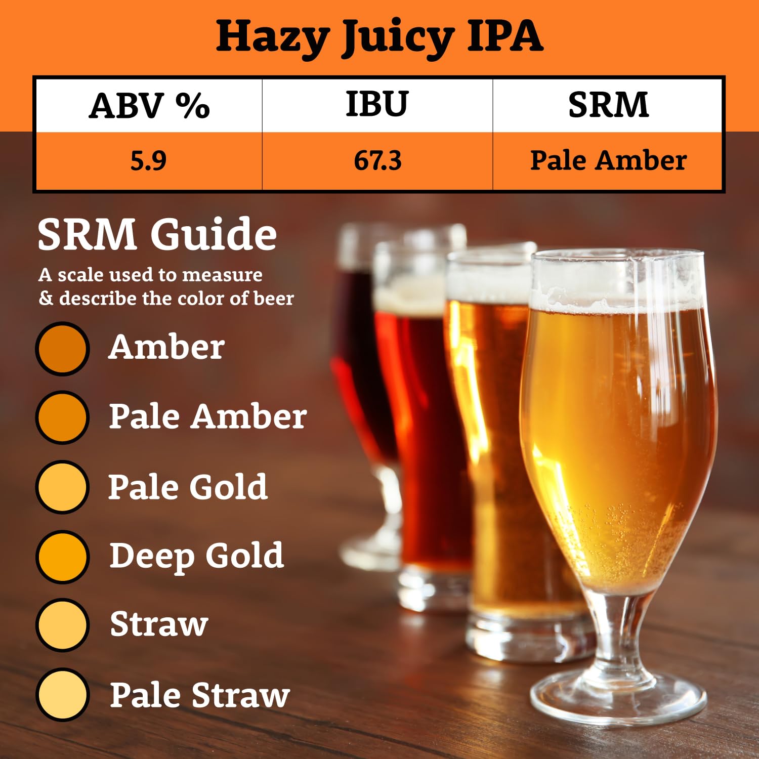 My Brew Supply Hazy Juicy IPA Extract Kit | Pale, Wheat, & Pilsen Dry Malt Extract | Flaked Oats, Caramel, & Honey Grain | Apollo, Citra, El Dorado, Columbus, & Mosaic Hops | BRY-97 Yeast | 5G Yield
