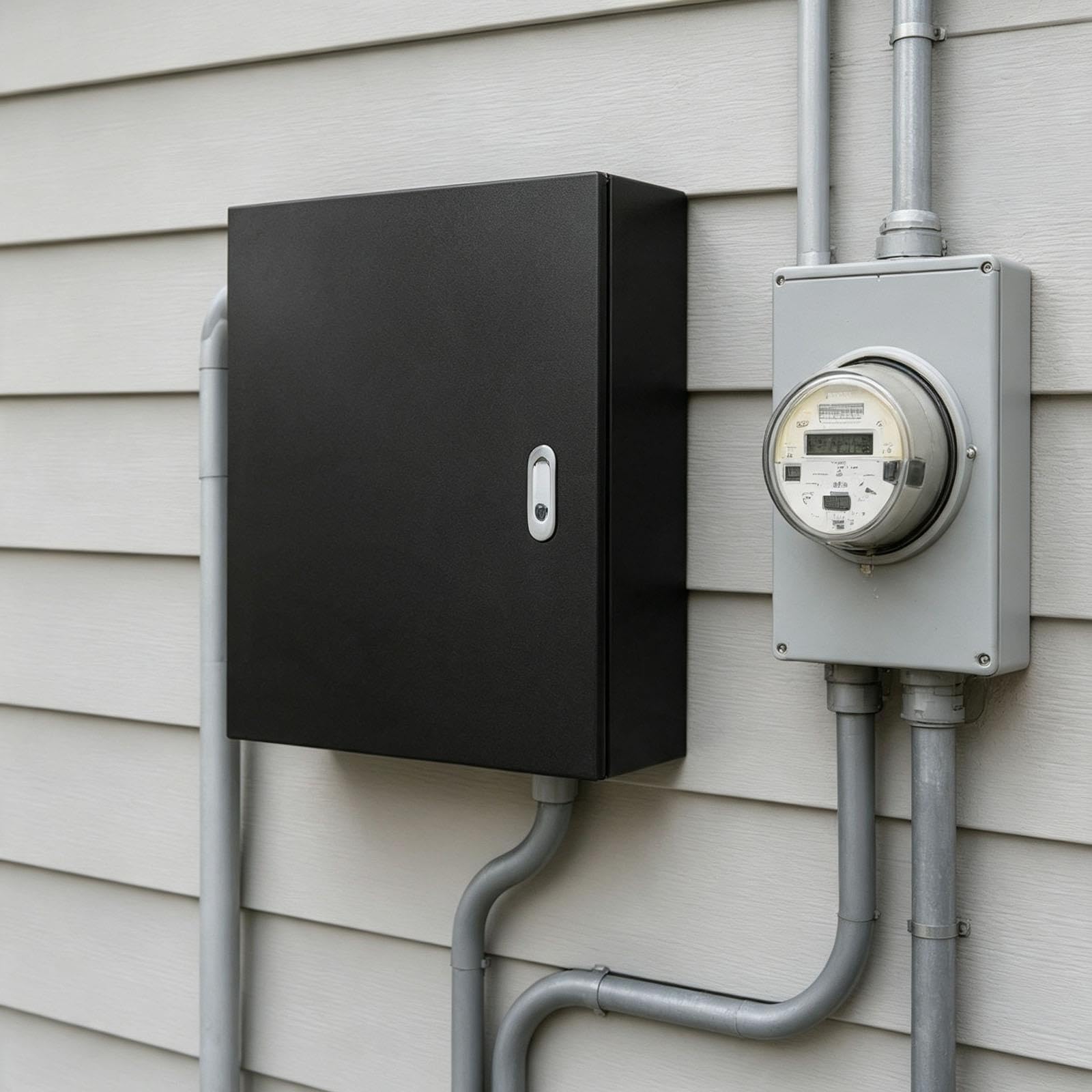 boitier Electrique Boîte De Jonction Électrique en Métal, Boîtier Électrique Étanche pour Le Câblage des Câbles/installations Publiques, Coffre D'équipement(T - 0.8 mm,W - H - D 25 x 20 x 10 cm)