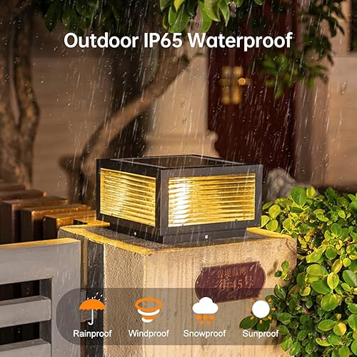 Miniatura 4 de Luz solar para exteriores, de acero inoxidable IP65, impermeable, luz de pilar regulable, lámpara de columna de paisaje moderna para postes de