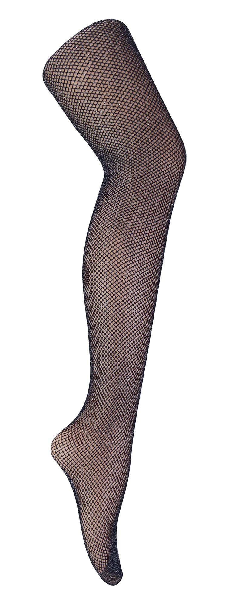 Sock Snob Fishnet Tights for Women with Glitter Shiny | High Waist (8-14, Silver)