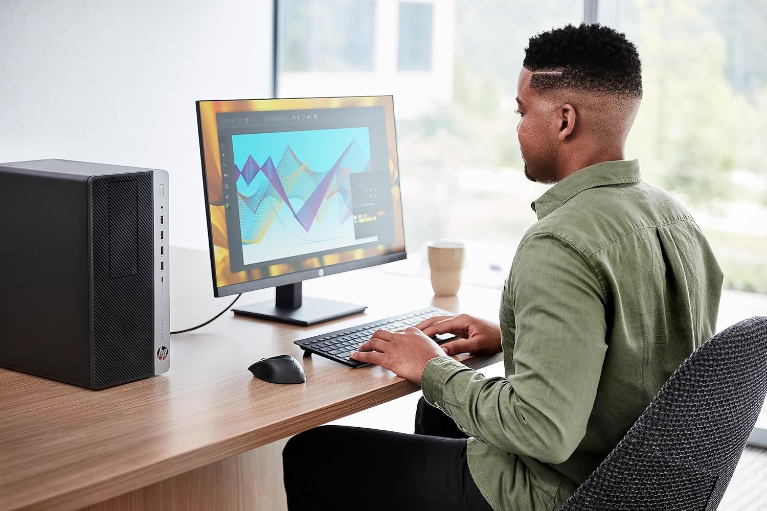 HP ProDesk 600 G4 Mini Tower Desktop Computer, Intel Core i7-8700, 16GB RAM, SSD 512GB, Bluetooth, teclado QWERTY RGB, ratón, USB WiFi, Windows 11 Pro (reacondicionado) — view 4