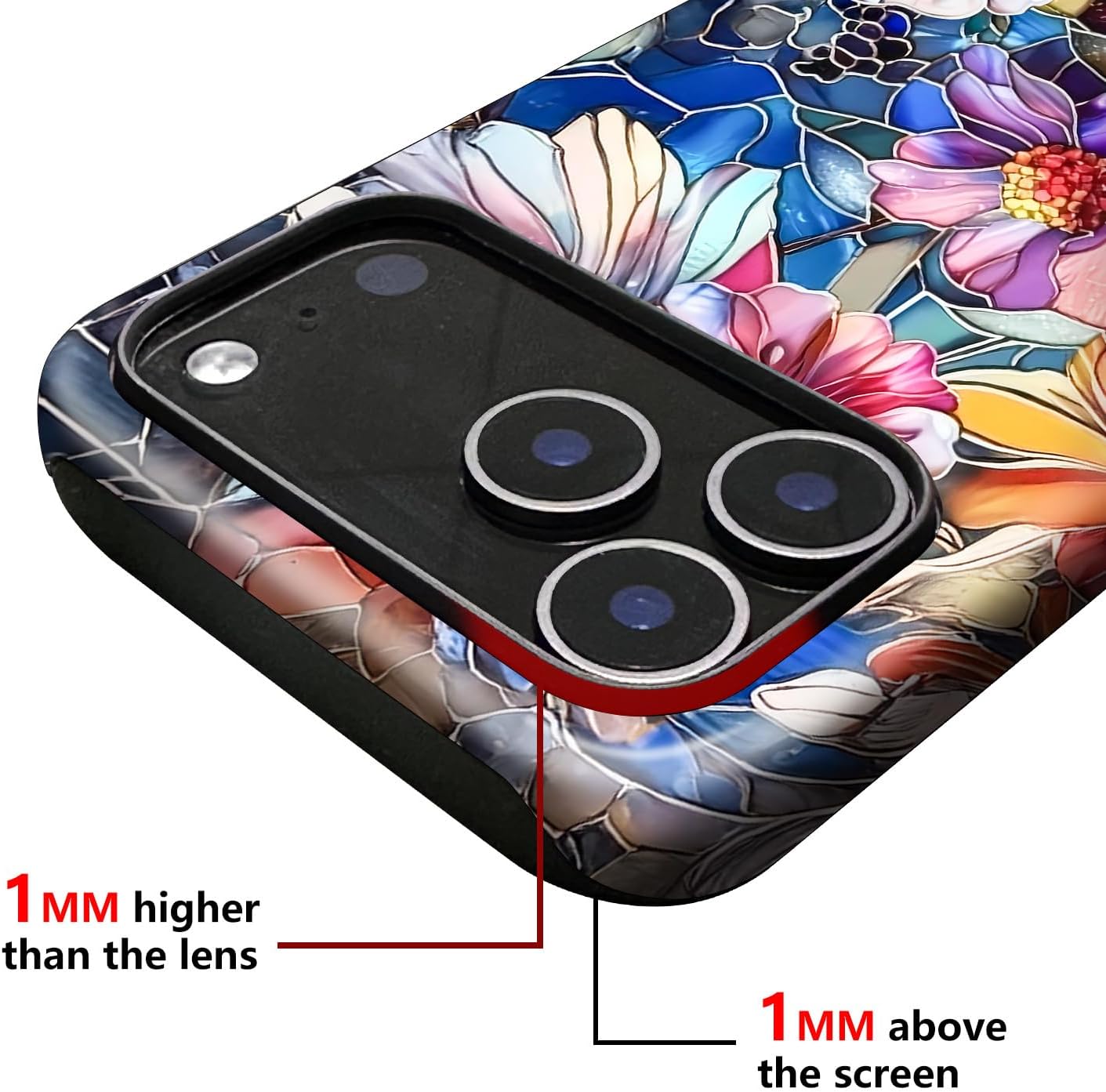 for iPhone 17 Case,with Cute Wildflower Design,Dual Layer Soft TPU Hard PC Bumper Case,Protective Phone Cover for Women - Vibrant Defined Blossoms image 3