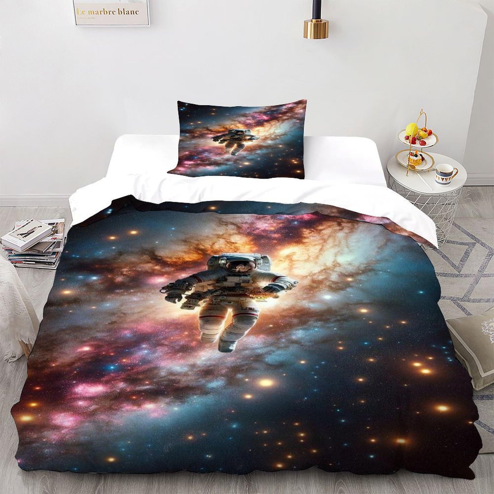 Parure de lit starry sky housse couette nébuleuse pour chambre enfant