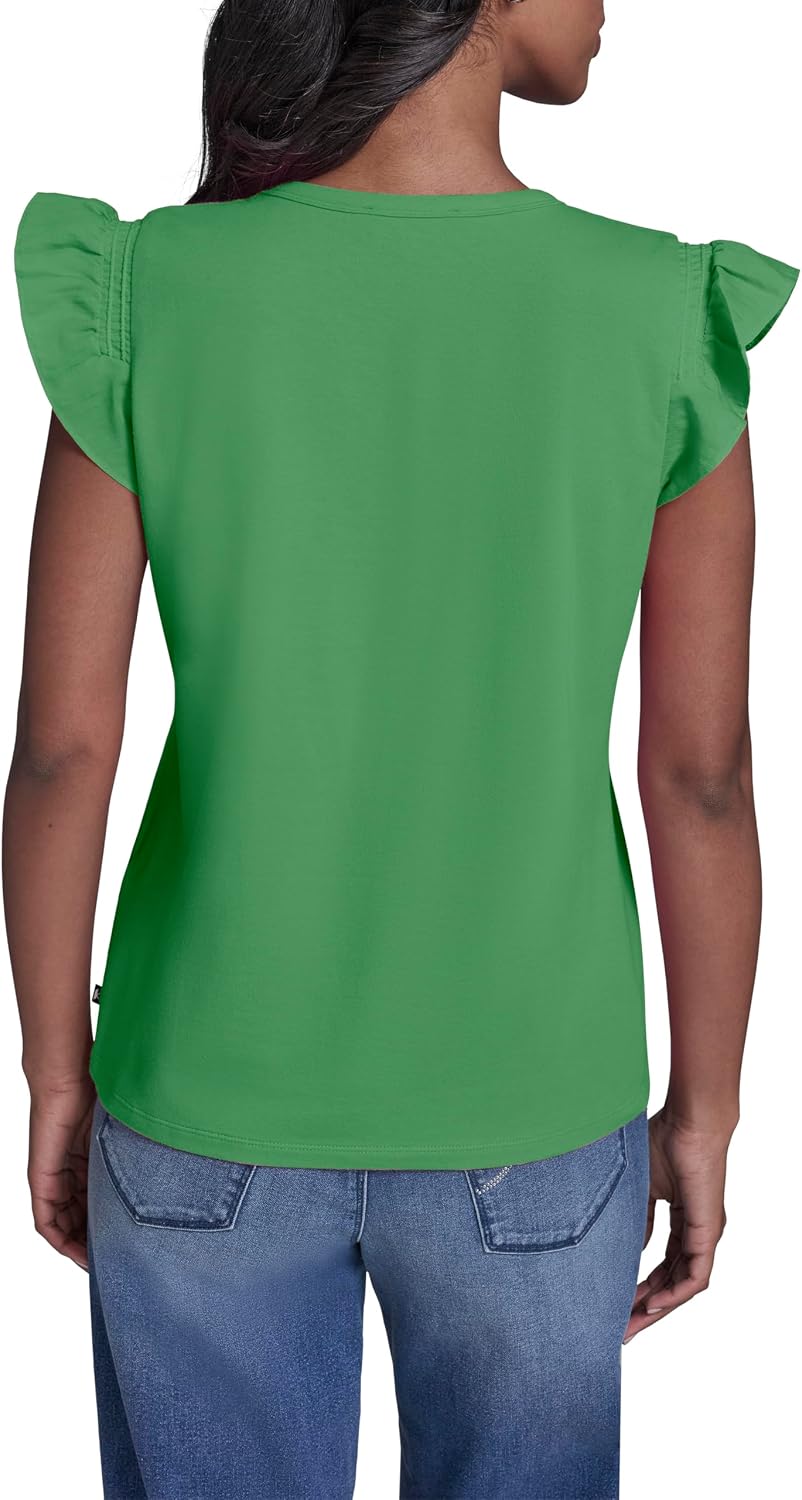 Karl Lagerfeld Women's Layering Essential Ruffle Sleeve Blouse