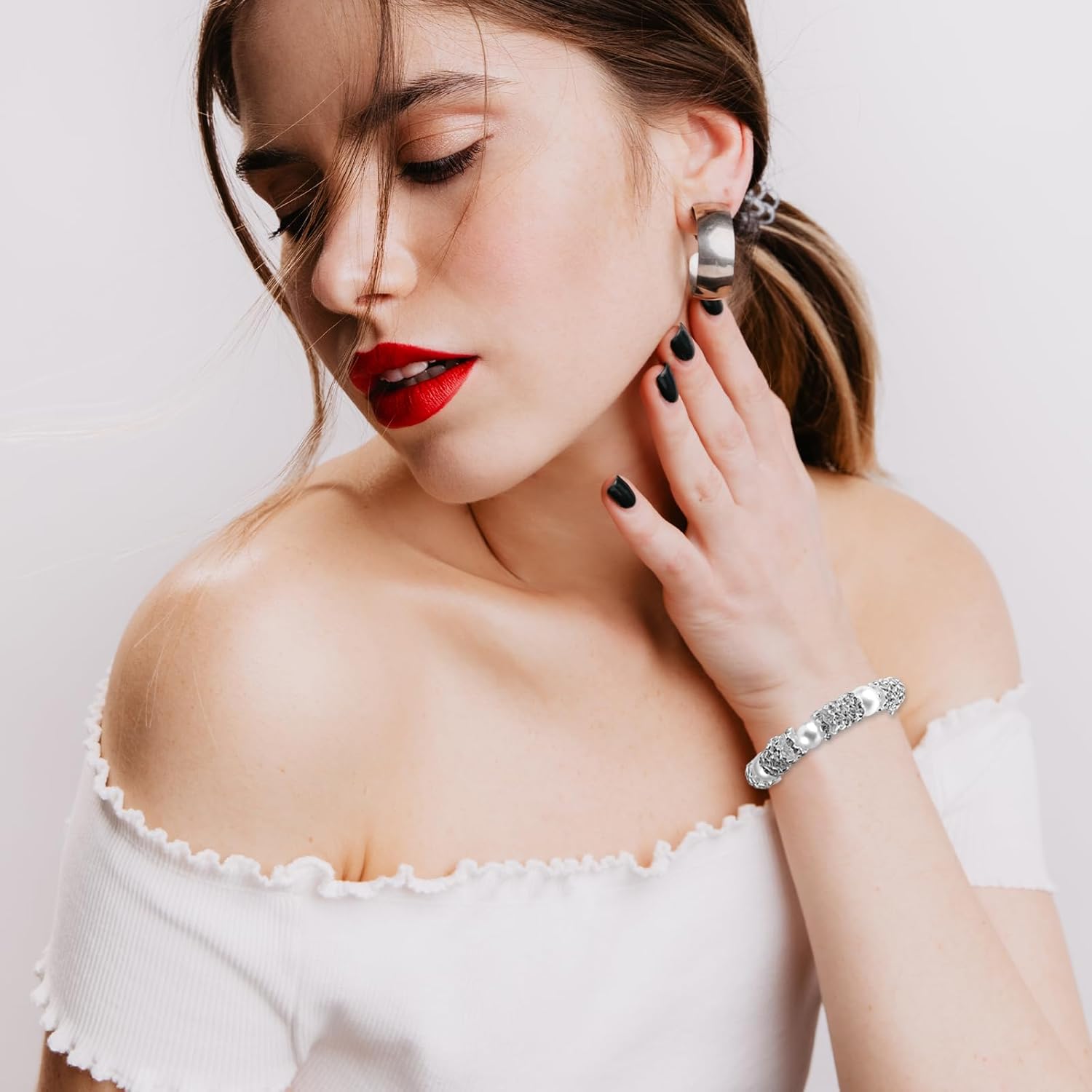 Giantree 100 Pcs 12mm Silver Rhinestone Spacer Beads for Jewelry Making, DIY Pens, Bracelets, Necklaces, Pens - Image 5