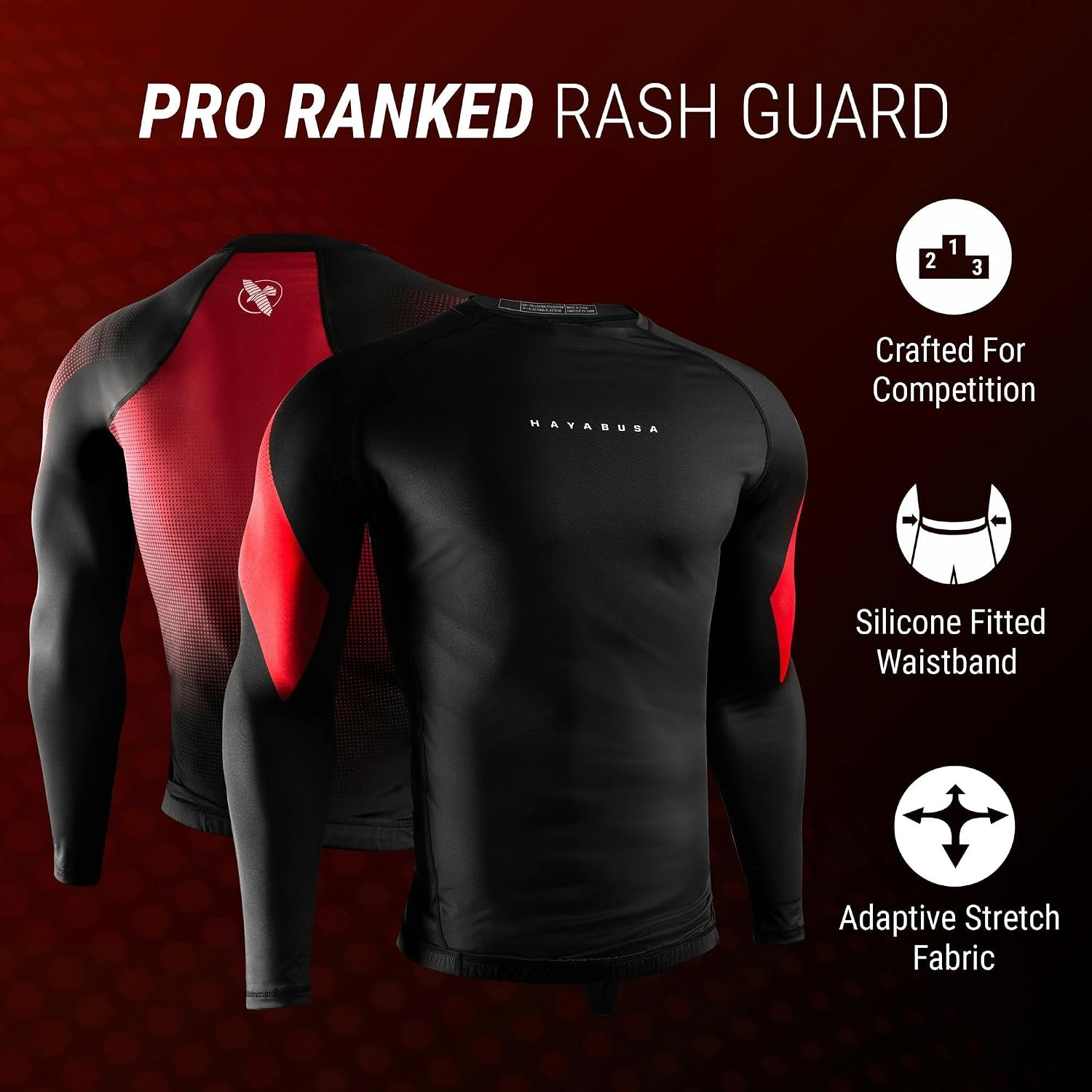 Hayabusa Men's Pro Ranked Long Sleeve BJJ Rash Guard