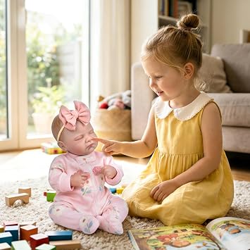Aori Reborn Baby Dolls, 20-Inch Sleeping Newborn Baby Girl in Pink Outfit