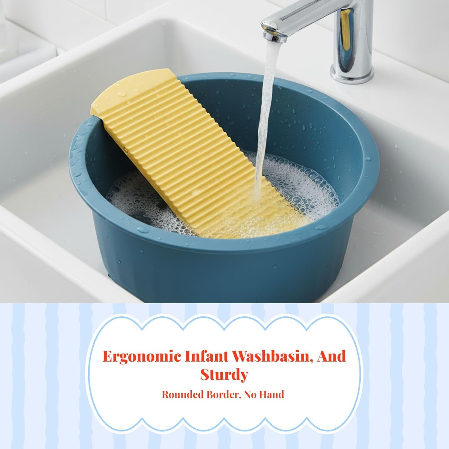 Washboard, Washtub Washing Supplies Compact Non Slip Lightweight Basin Laundry(Pink)