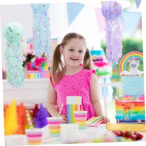 Miniatura 2 de DOITOOL 6 Pcs Alien Lantern Pompom Garland Paper Tassel Lantern Wedding Party Supplies Honeycomb Decorations Mariposas Decorativas para Pared Mini