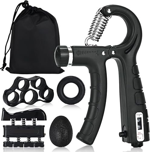 Fortalecedor de agarre de mano, entrenador de fuerza de agarre, 22-132 libras de resistencia ajustable para antebrazo ejercitador para