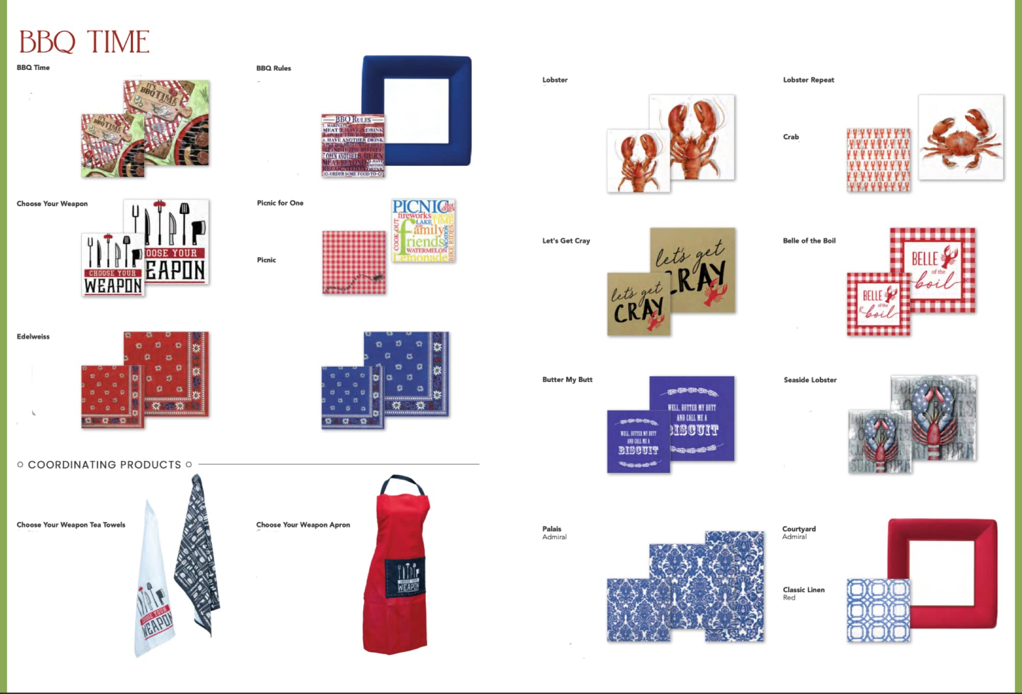 Set De 20 Servilletas (Cangrejo) De Papel