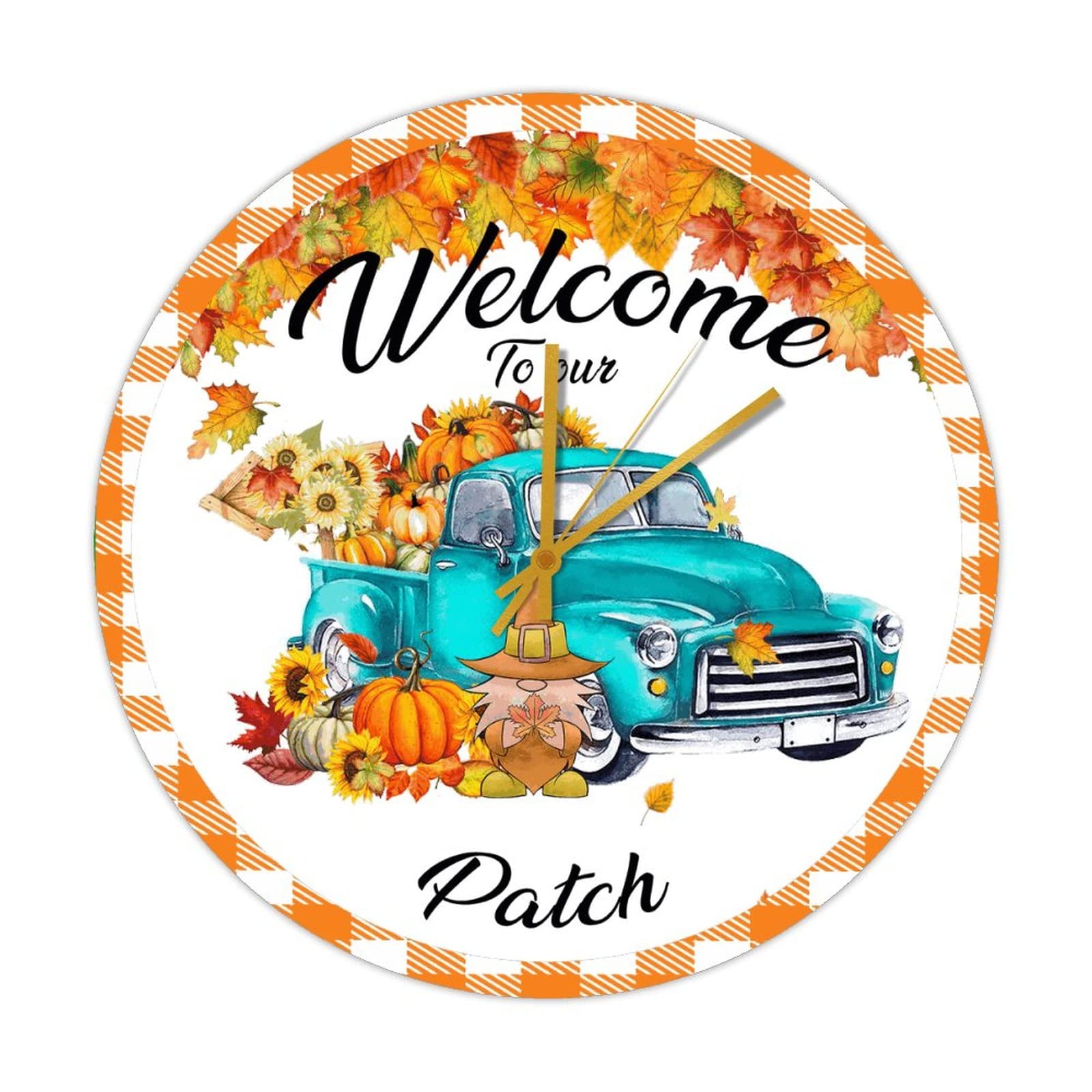 Horloge silencieuse en bois Welcome to Our Patch 38cm