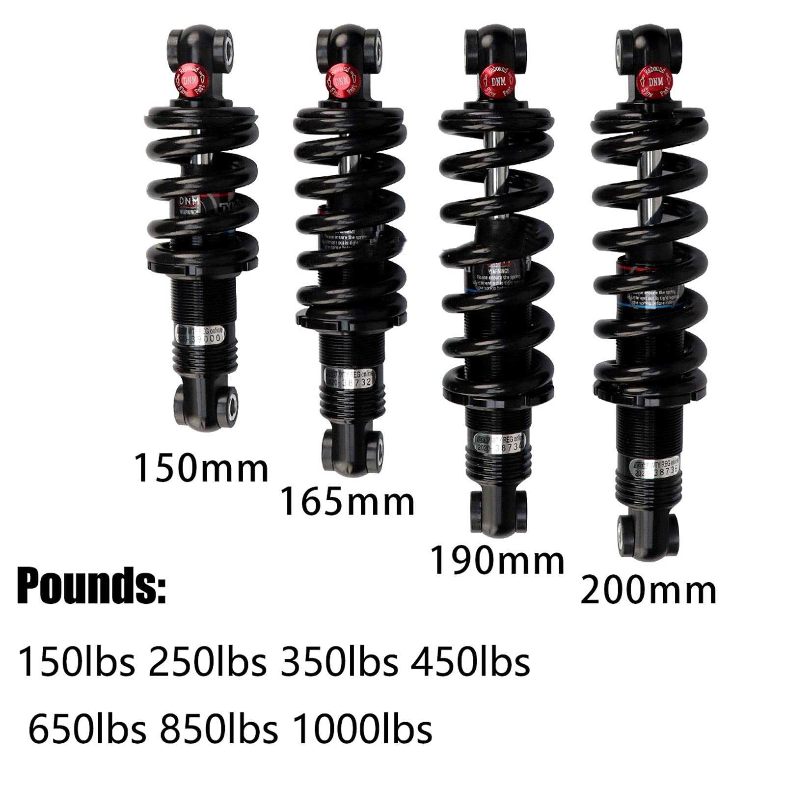 Mountain Bike Rear Shock Absorber Spring - 1000 Lbs/in Rate, Aluminum & Steel, For MTB & E-Bikes (Not For Road Bikes)