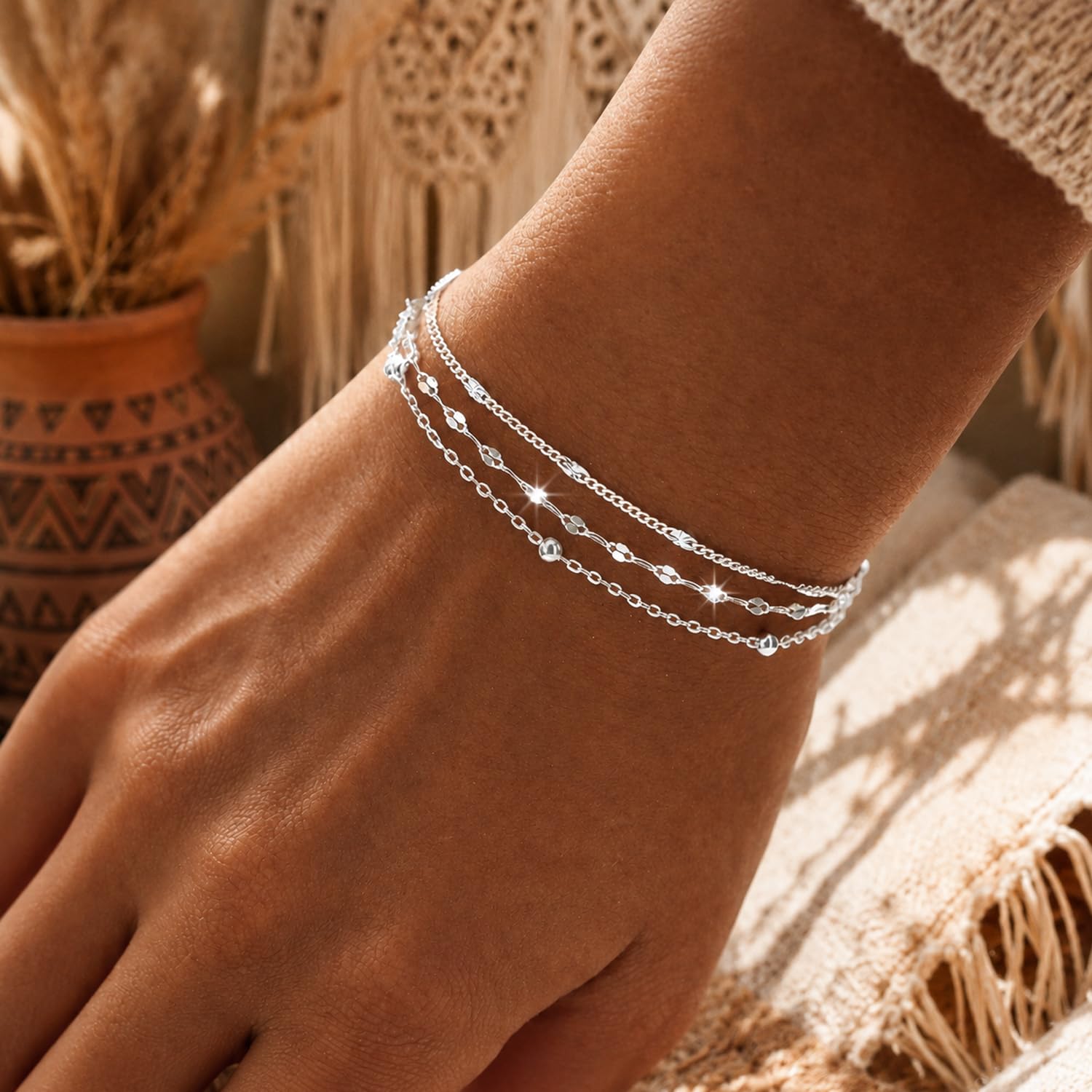 Alster Herz* 925 Sterling Silber Armband Damen – Elegantes feines Schmuckarmband, verstellbar, zeitlos & hautfreundlich