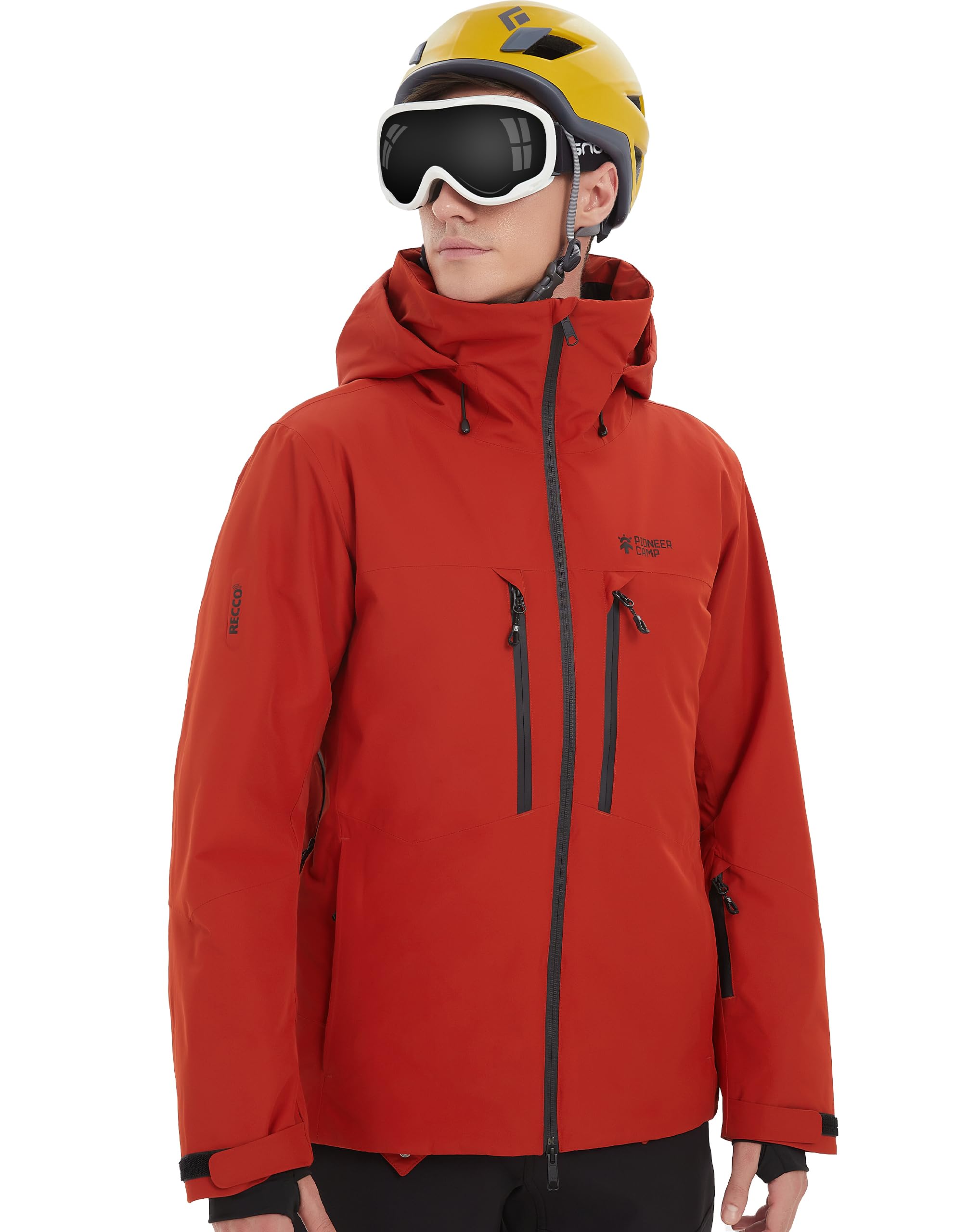 Pioneer Camp Giacca da sci con RECCO® REFLEKTOR impermeabile da uomo Giacca da snowboard antivento Giacca invernale calda da esterno con cappuccio
