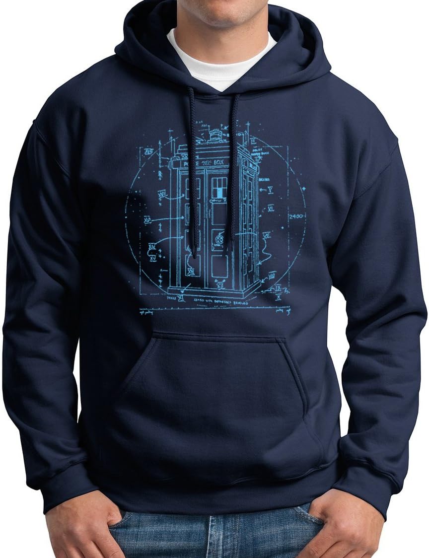 Police Call Box Hoodie Vitruvian Da Vinci Hooded Sweatshirt