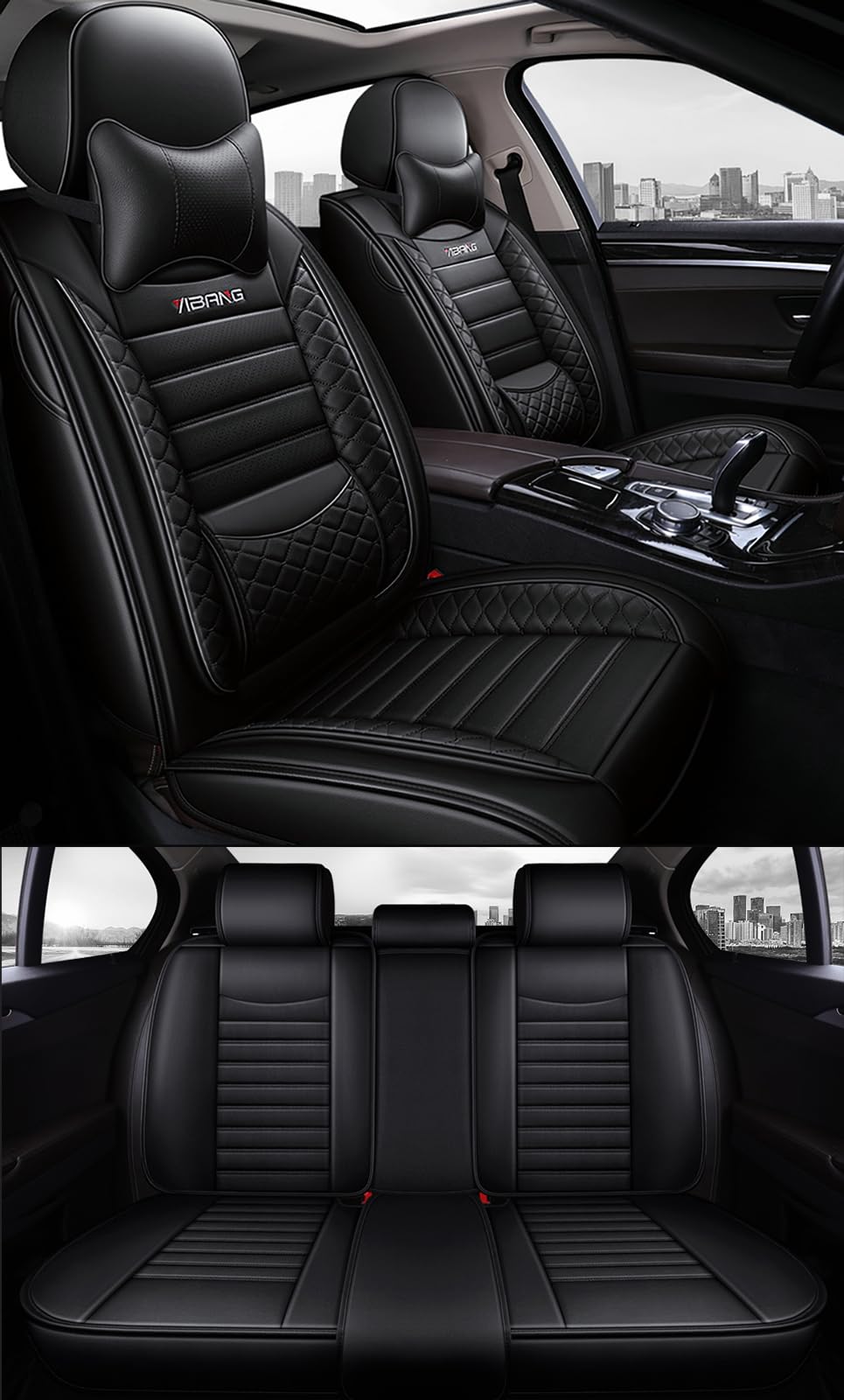 Nenyan Autositzbezug Set Schwarz - Universal, Wasserdicht & Airbagkompatibel