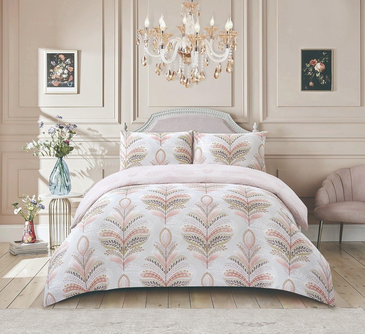 renoazul Microfiber Single Duvet Covers Set - Single Duvet and Pillow Set with Fitted Sheet, Bedding Sets Soft Quilt Cover Single Bed Set - Single 3 Piece, Jasmine Pink
