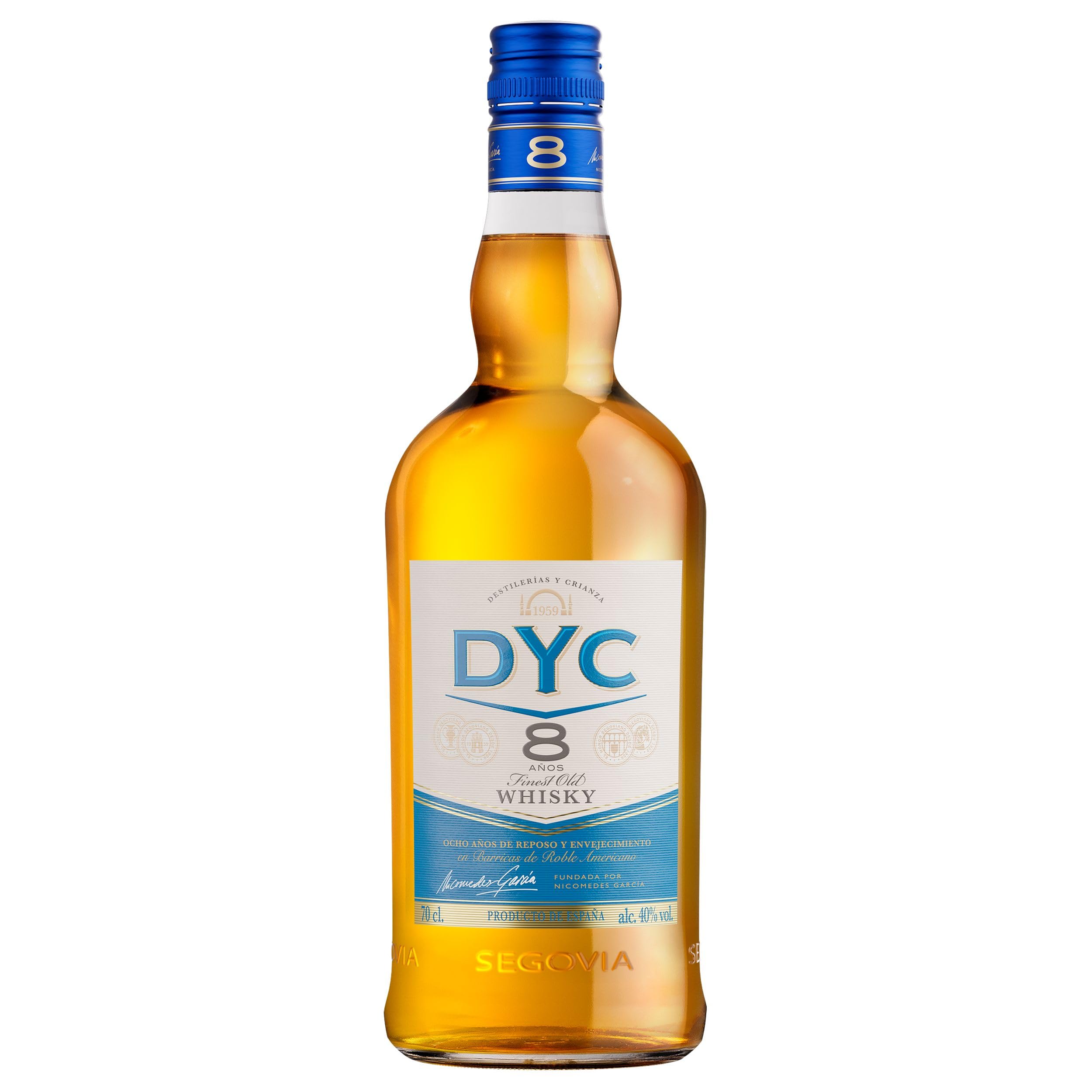 DYC 8 Años Whisky Blended Envejecido en Barricas de Roble Americano 70cl