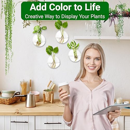 Miniatura 86 de Ivolador - Terrario de cristal colgante, maceta para plantas hidropónicas, decoración para el hogar