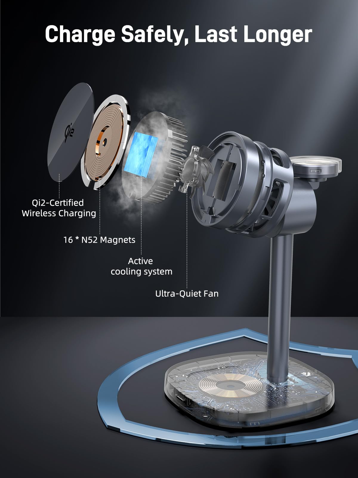 Qi2 Mag Safe Ladestation für Samsung, 3 in 1 Ladegerät mit Kühlfunktion | Induktive ladestation für Galaxy S26 Ultra/S25/Z Fold 7, für Samsung Watch 8/Ultra,Buds 4 Pro, Ladestation Mehrere Geräte