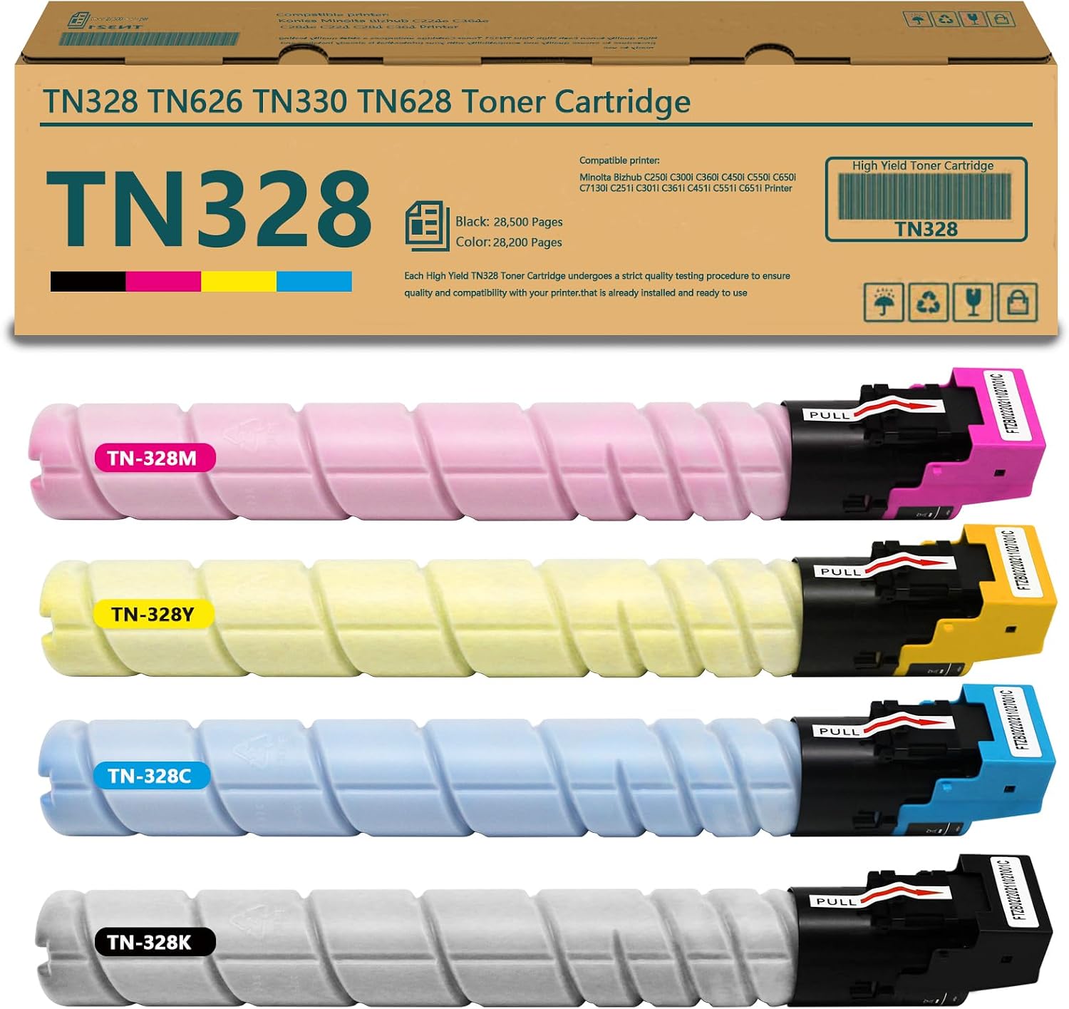 Compatible Konica TN328 TN-328 Toner Cartridge TN328K TN328C TN328M TN328Y for Konica Minolta TN328 TN626 TN330 TN628 Toner use for Konica Minolta Bizhub C250i C300i C360i Printer