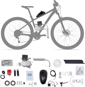 Bike Engine Kit, 2-Stroke Full 110cc Bicycle Motorbike Engines Set, Air Cooling Single-cylinder Gasoline-Powered Motorcycle For 26" /28" bikes