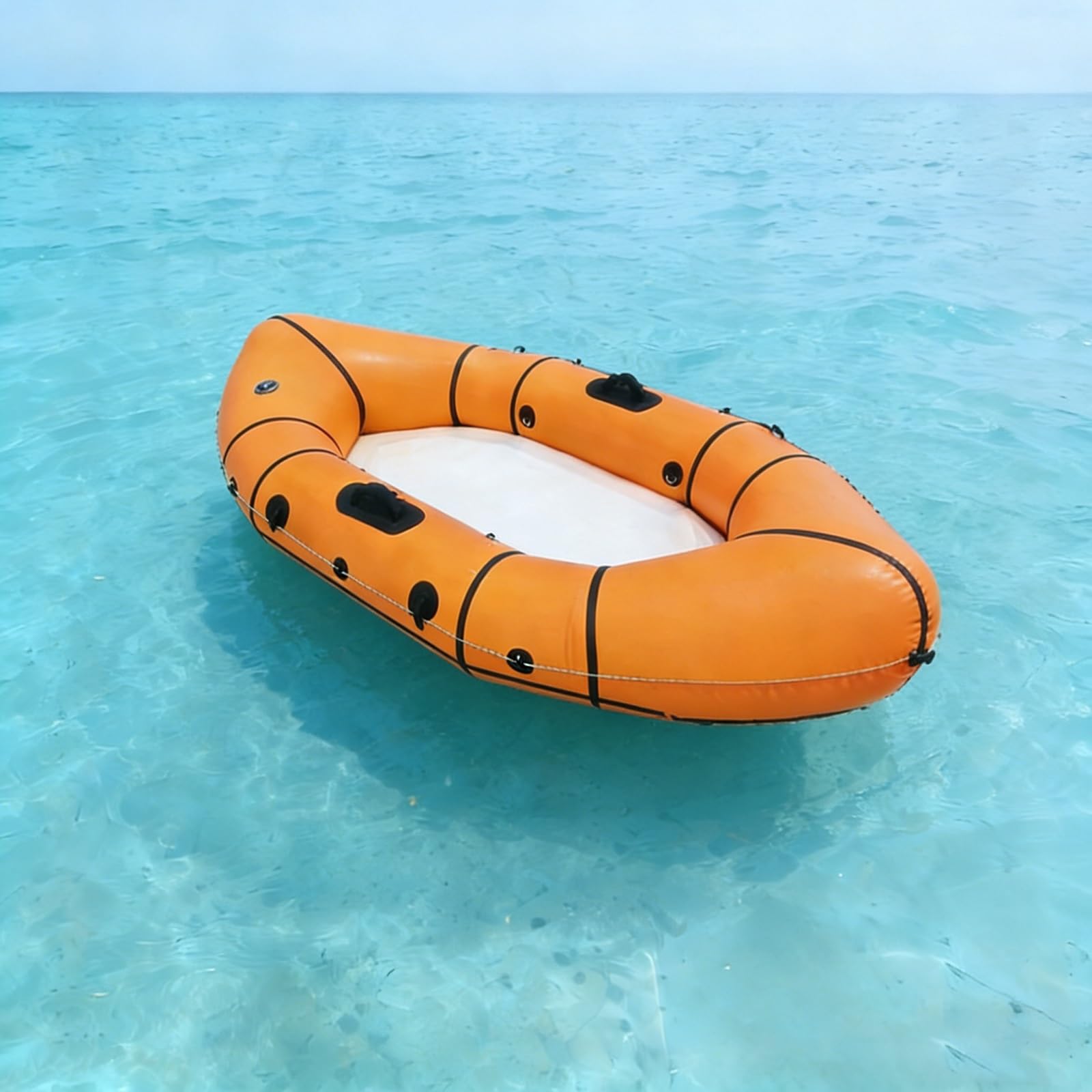 Kayak Pesca Inflable 1/2 Plazas - Packraft PVC Ligero, Barco Plegable Compacto, Hinchado Rápido, Ideal para Bicicleta, Río Y Lago, Incluye Bolsa Transporte