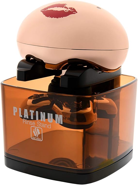 Skull Shaver Butterfly Kiss Pro, Butterfly Platinum Rinse Stand (Rose Gold) and Beige Butterfly Kiss Electric Razor Travel Case Bundle,Perfect Gifts for Your Loved Ones
