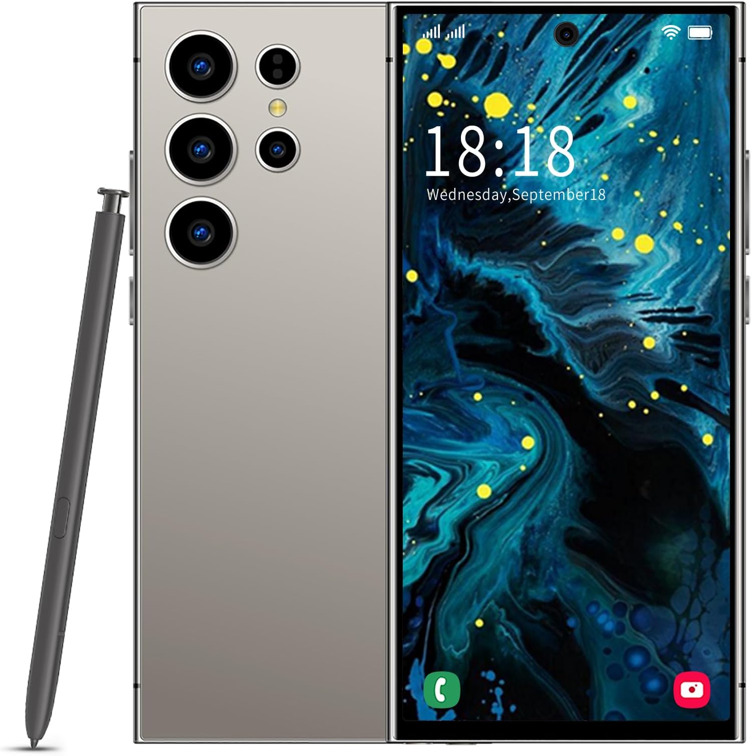 S25 Ultra Unlocked 5G Smartphone with Stylus, 6.9" FHD+ 120Hz Display, 8GB RAM 256GB Storage, Android 15 Cell Phone, 8000mAh Battery, Dual SIM, Face ID & GPS (Gray)