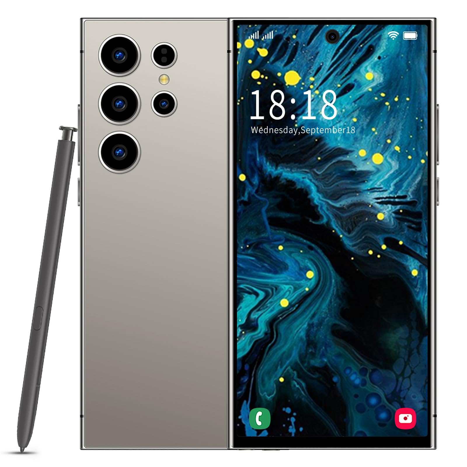 S25 Ultra Unlocked 5G Smartphone with Stylus, 6.9" FHD+ 120Hz Display, 8GB RAM 256GB Storage, Android 15 Cell Phone, 8000mAh Battery, Dual SIM, Face ID & GPS (Gray)