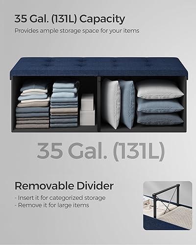 Miniatura 47 de SONGMICS MAZIE Collection - Otomana de almacenamiento de 43 pulgadas, banco de almacenamiento plegable con tapa abatible, capacidad de carga de 660