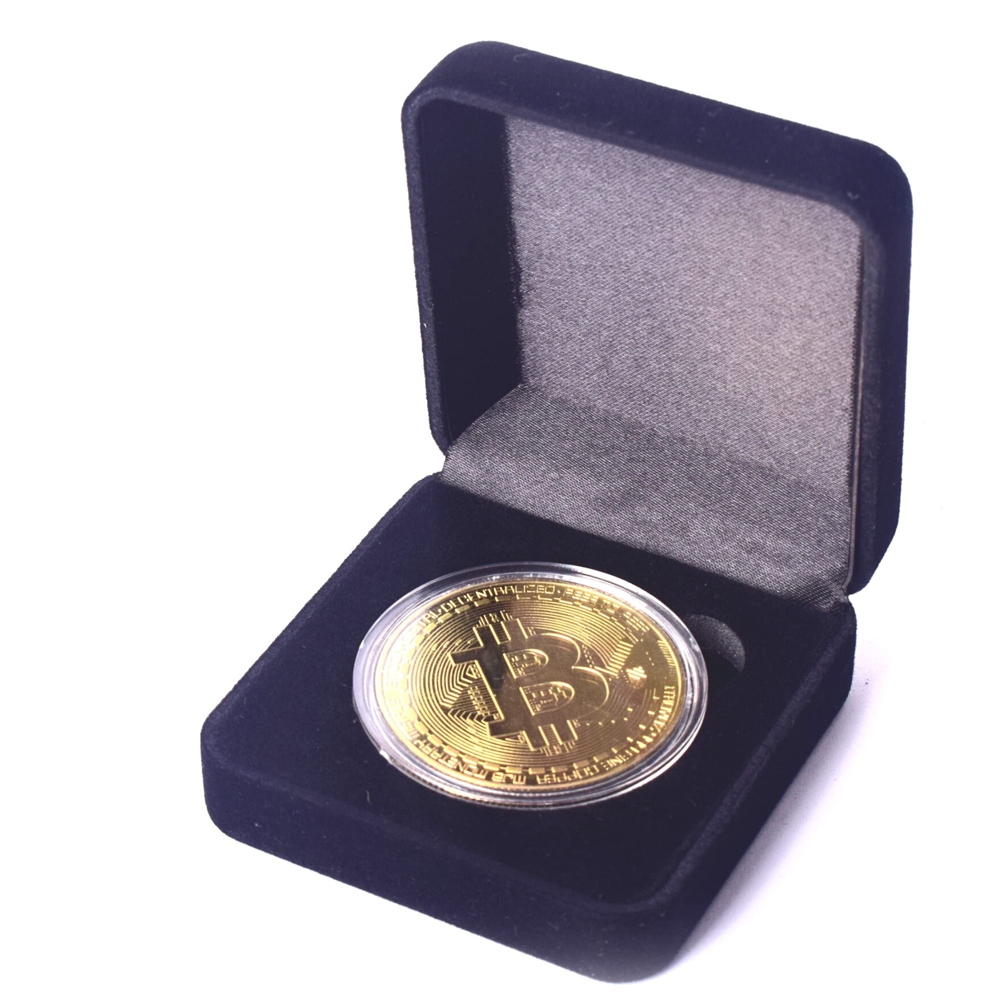 Luxury Velvet Gift Box Crypto Coin Aexus Bitcoin Commemorative Coin -  Luxury Velvet Gift Box Display Case For Crypto Collectors BTC Gift Item