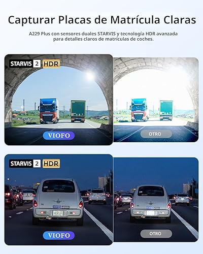 Miniatura 4 de VIOFO Cámara de tablero A229 Plus frontal y trasera, doble STARVIS 2 sensores, 2 canales HDR, 1440P+1440P Control de voz Cámara de tablero de coche,